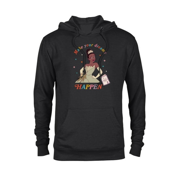 Disney Princess and the Frog Tiana Make Your Dreams Happen - Pullover Hoodie for Adults - Customized-Black