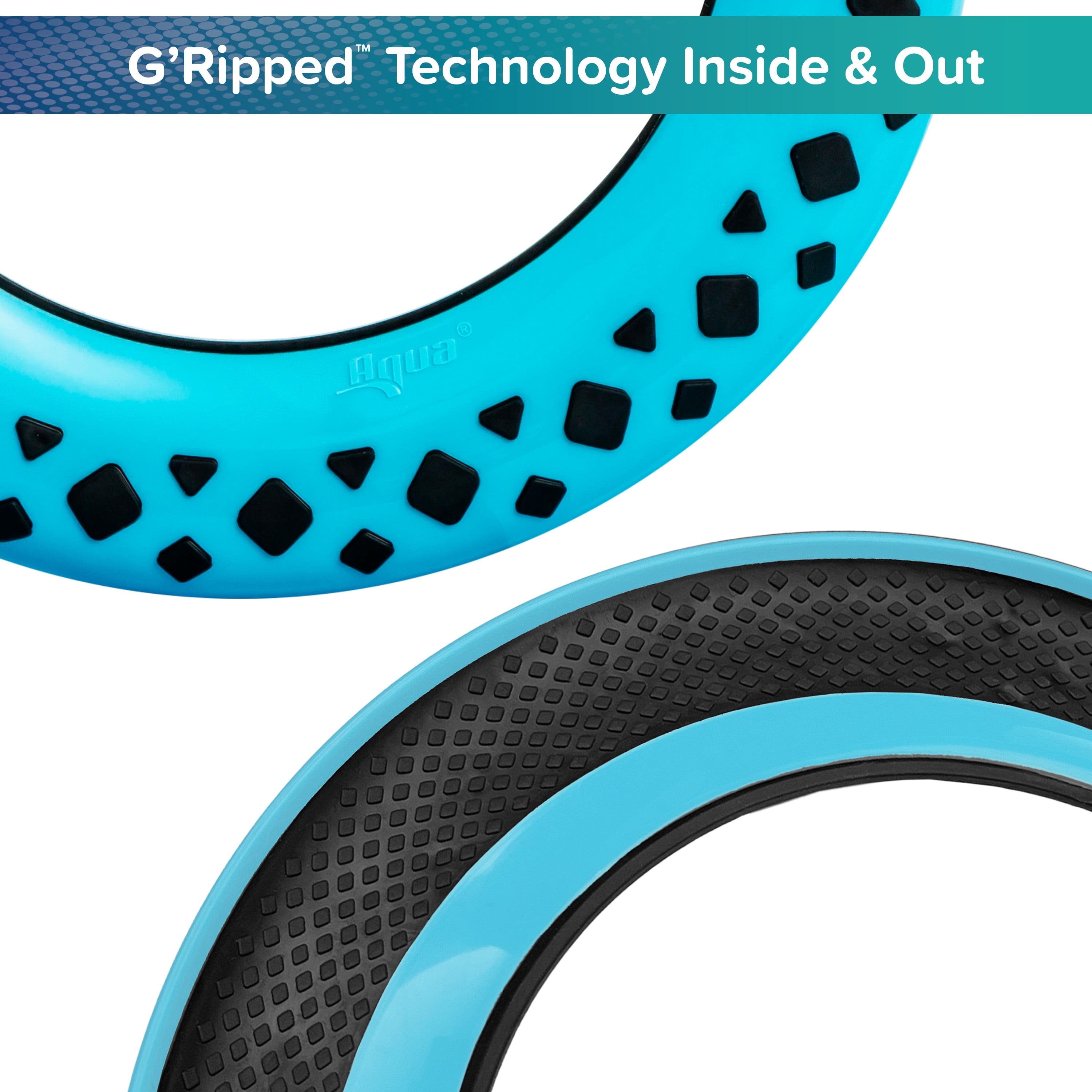 Aqua-Leisure G'ripped Flying Ring Air Disc for Children, Blue/Black, Great for the Backyard, Pool or Beach