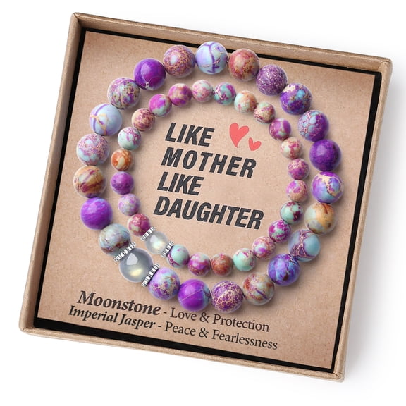 THEMEROL Mother Daughter Bracelets Mommy and Me Bracelets First Day Back to School Gifts Mom and Daughter Bracelets Link Matching Easter Valentines Christmas Stocking Stuffer