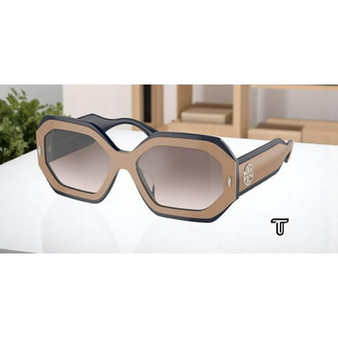 Tory Burch TY 7192U Plastic Womens Irregular Sunglasses Navy Beige 55mm Adult