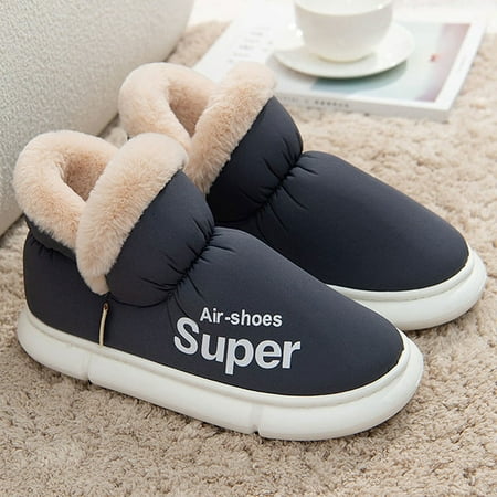 

QWZNDZGR Plush Winter Women Men S Slippers Home Floor Unisex Thick Platform Footwear Famale Warm Cotton Boots Couple Ladies Slippers