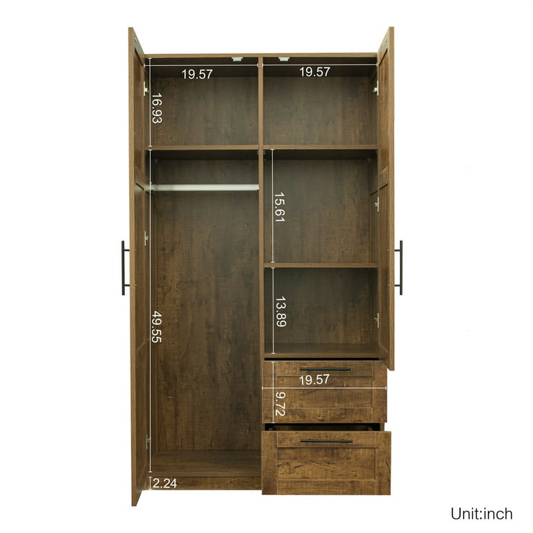 Modern Freestanding Wardrobe Armoire Closet High Cabinet Storage