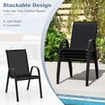 thumbnail image 5 of Costway Set of 4 Patio Dining Chairs Stackable Armrest Space Saving Garden Black, 5 of 8