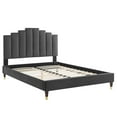 thumbnail image 3 of Modway Elise Queen Performance Velvet Platform Bed in Charcoal, 3 of 10