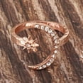 thumbnail image 4 of lionlar Adjustable Crystal Moon Fashion Open Design Moon Star Finger for Girls Rose Gold, 4 of 9