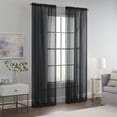 thumbnail image 5 of Eclipse Livia Sheer Rod Pocket 59 x 84 Curtain Panel in Black, 5 of 7