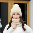 thumbnail image 6 of Uooqdmx Hat and Scarf Set Beanie and Scarf Set Snow Caps Warm Beanie Fleece Neck Gaiter Knit Hat Scarf Beige One Size, 6 of 6