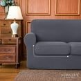 thumbnail image 6 of Subrtex 3-Piece High Spandex Textured Grid Sofa Slipcover, Separate Cushion Cover(Gray, Loveseat), 6 of 8