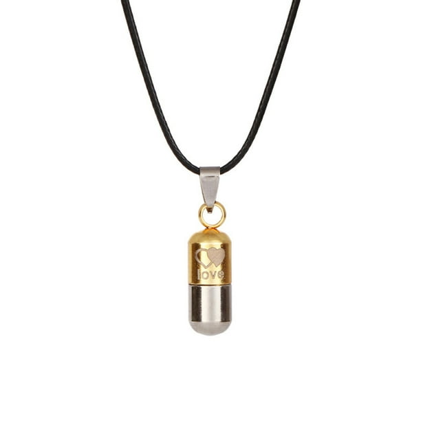 Ioaoai Unisex Lover Pill Ash Holder Perfume Box Cremation Urn Pendant Necklace Jewelry Walmart Com