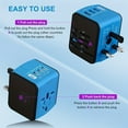 thumbnail image 4 of Universal Travel Adapter, Meromore European Travel Plug Adapter with Type C, Blue, 4 of 6