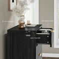 thumbnail image 6 of Aunfebrco 6 Drawers Dresser, 43.7" Tall Drawers, Extra-Thick Tabletop & Frame, Modern Chest of Wood Drawer Organizer, Fluted Dresser for Bedroom, Living Room, Hallway, Entryway, Black, 6 of 8