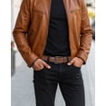 thumbnail image 5 of Timarkment Mens Belt Brown Leather Belts for Men Black Buckle Men Belt for Casual Work, 5 of 8