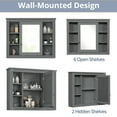 thumbnail image 2 of 36" Bathroom Vanity Set with Resin Sink and Wall Mounted Mirror Cabinet, Modern Freestanding Single Cabinet Combo with Storage Shelves & 2 Drawers & 2 Soft Closing Doors, Vintage Handles, Gray, 2 of 7