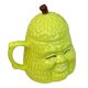 thumbnail image 1 of Taza de cerámica con forma de pera con tapa, 350 ml, diseño Fun Smiling Pear, 1 of 2