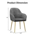 thumbnail image 3 of Costway Set of 2 Velvet Dining Chairs Mid-Back Leisure Armchair w/ Gold Leg Gray, 3 of 10