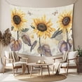 thumbnail image 2 of Sunflower Large Tapestry for Bedroom Wall Hanging Tapestry, Yellow Summer Botanical Floral Farmhouse Ceiling Backdrop Tapestries Poster Blanket Wall Decor for Teens Room Living Room Dorm 85" x 90", 2 of 8