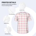 thumbnail image 5 of Rocae Pink Checkboard for Breathable Men's Baseball T-Shirt Fashionable Casual Baseball Jersey, Moisture-wicking Sportswear XX-Large, 5 of 9