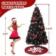 thumbnail image 2 of imerelez Modern Black Christmas Tree 7.5ft - Pre-lit with 350 Warm LEDs, Includes Red Ornaments & Skirt, 1200 Branch Tips, Remote Control for Contemporary Holiday Display, 2 of 9