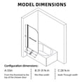 thumbnail image 3 of Aukfa 31"W x 55"H Bathtub Shower Doors, 1/4" (6mm) Thick SGCC Tempered Glass Bathtub Door, Brushed Gold, 3 of 7