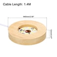 thumbnail image 2 of Uxcell Round Wooden 2.56" White Light Display Base Stand LED Light Wood Color, 2 of 6