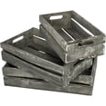 thumbnail image 6 of MyGift 3 Piece Farmhouse Style Wood Storage Crates, Gray, 6 of 6