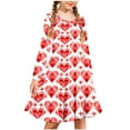 thumbnail image 4 of Robe à Manches Longues pour Filles, Robe Patineuse Évasée pour Enfants, Robe de Récital Extensible pour l'École, Tenue Décontractée d'Automne pour Tout-Petits et Adolescents, 4 of 5