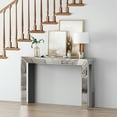 thumbnail image 4 of SHYFOY Silver Console Table Entryway Table with Line Design Mirror Finished Accent Table Sofa Table for Living Room Hallway Entrance, 4 of 9
