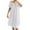 White, variant on Womenâs Milk Silk Striped Nightdress with One-Line Tie & Bra Pad - Off-Shoulder Elbow-Length Sleep Dress for Comfort and Support, Below-Knee, M-2XL