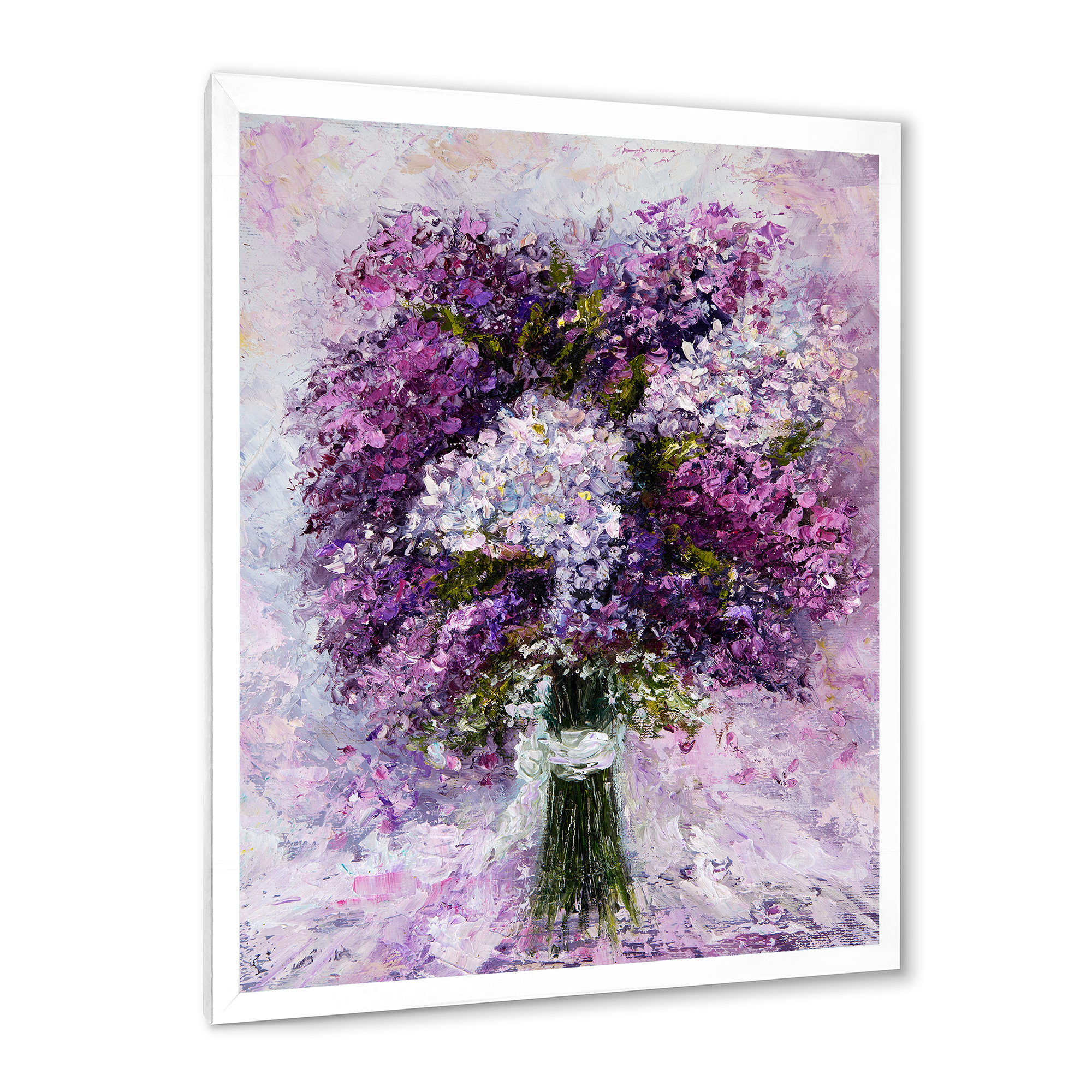 Designart 'Purple Hyacinth Flowers Bouquet' Traditional Framed Art Print