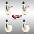 thumbnail image 2 of 5 Inch 316SS Nylon Swivel 1-3/4 Inch Expanding Stem Caster Set 2 Lock Brake SCC, 2 of 2