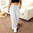 thumbnail image 6 of SBYOJLPB Women's Plus Size Pants Solid Color Elastic Waist Drawstring Pants with Pocket, 6 of 7