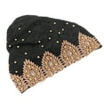 thumbnail image 4 of Muslim Turban Hat Stylish Comfortable Breathable Multicolor Floral Design Stretch Head Wrap for Daily Use WorshipBright Black, 4 of 14