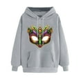 thumbnail image 3 of VBTAPA Mardi Gras 2025 Hoodies for Women Carnival Mask Printed Long Sleeve Drawstring Hooded Sweatshirt Novelty Holiday Pullover Hoodie with Kangaroo Pocket Gray XXL, 3 of 6
