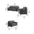thumbnail image 5 of Odin 3 Piece Sofa Set with Loveseat and Chair, Tufted Cushions, Gray Velvet- Saltoro Sherpi, 5 of 5