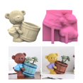 thumbnail image 2 of ZPAQI Succulent Flower Pots Mold Cartoon Bear Pen Holder Silicone Mould DIY Concrete, 2 of 11