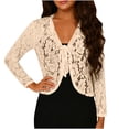 thumbnail image 2 of Women's Lace Crochet Cropped Cardigan - Delicate Stylish Party & Date Night Layering, 2 of 6