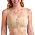 thumbnail image 2 of Vhkiploz Plus Size Mastectomy Bras for Older Women's Suppotive Gathering Post-Surgery Bras Solid Front Closure Daily Underwears, 2 of 10