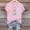 A359 Pink, variant on Xdegoge Easter Tees for Women Three Sitting Bunnies With Bows Graphic Print Short Sleeve Crewneck Spring Holiday Festival Lightweight Stretchy Casual Shirts