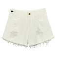 thumbnail image 4 of Blmnix Women Shorts Cut-off Micro Shorts Jean Shorts Short White High Zipper Womens Shorts Casual,M, 4 of 5