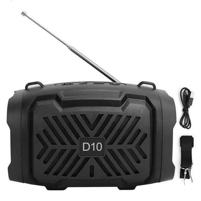 D10 Bluetooth V5.0 Altavoz inalámbrico USB Micro altavoz con correa de luz Soporte FMNegro