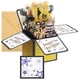 thumbnail image 1 of Uxcell 1 Set Tarjeta de Cumpleaños de Papel Pop-Out con Sobre de Tarjeta de Felicitación Foil Dorado Negro 7.5'' x 7'' Tarjeta de Cumpleaños 18 años, 1 of 7