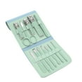 thumbnail image 2 of Portable Nail Set, Stainless Steel Manicure Tools, 12pcs Nail Clippers Scissors Cuticle Removers Earplugs in High-Grade Leather Case, Compact Travel Size, Durable Anti-Rust Grooming Kit, 2 of 3