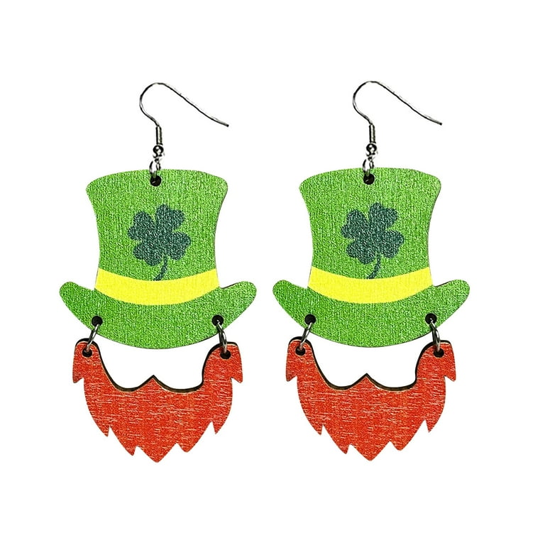 St Patricks Day Earrings Green Rainbow Earrings St Patricks 