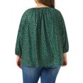 thumbnail image 3 of Agnes Orinda Women's Plus Size Polka Dot 3/4 Sleeve  Blouses Casual Tunic Crew Neck Shirts 1X Dark Green, 3 of 6