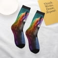 thumbnail image 4 of Uemuo Colorful Haired White Horse Printed Kids Boys Socks Seamless Crew Socks Crazy Funny Athletic Sport Socks for Children, 4 of 6