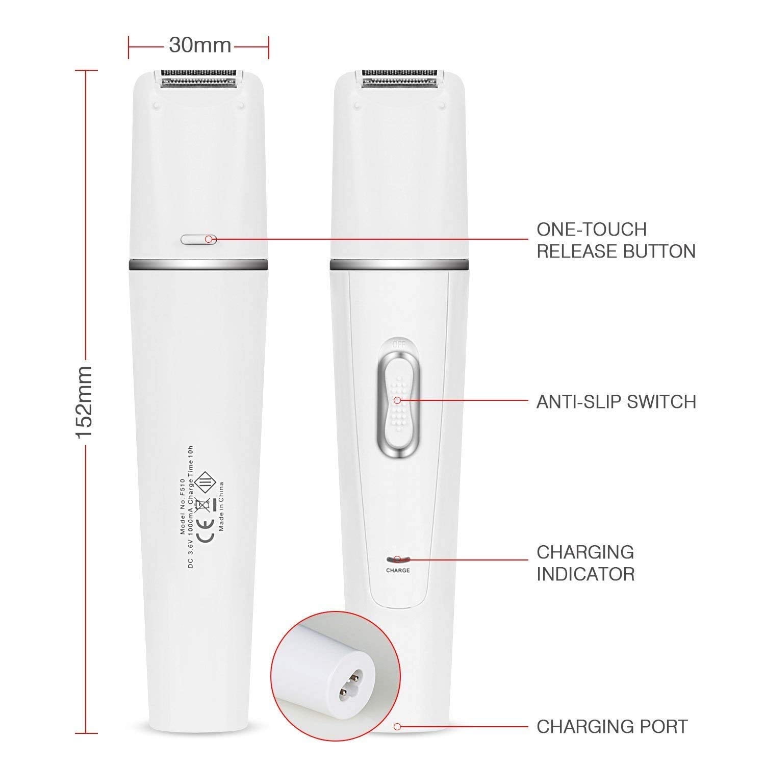 Bexikou 5 in 1 Rechargeable Electric Face Epilator with Body Trimmer, Facial Massager, Shaver, Pedicure, Cleaning Brush and Epilator Waterproof for Women