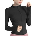 thumbnail image 6 of XCHQRTI Women's High Elasticity Yoga Jacket Quick Drying Sports Coat Stand Collar Tight Tops Slim Fit, 6 of 10
