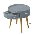 thumbnail image 6 of 18"H Nightstand with Storage Drawer & Oak Legs Bedside Table, Sofa Side Coffee Table for Bedroom, Living Room,Gray, 6 of 6