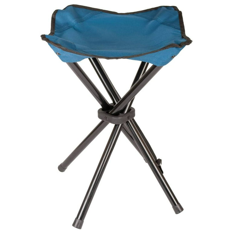 World Famous Sports Folding Camp Stool Blue 16 x 12 x 12 Inches Supports Up to 200 Pounds