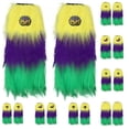 thumbnail image 3 of TELOLY Mardi Gras Leg Warmers Trendy Purple Green Yellow Mardi Gras Leg Warmers Y2k Festival Party Mardi Gras Costume Accessories, 3 of 7